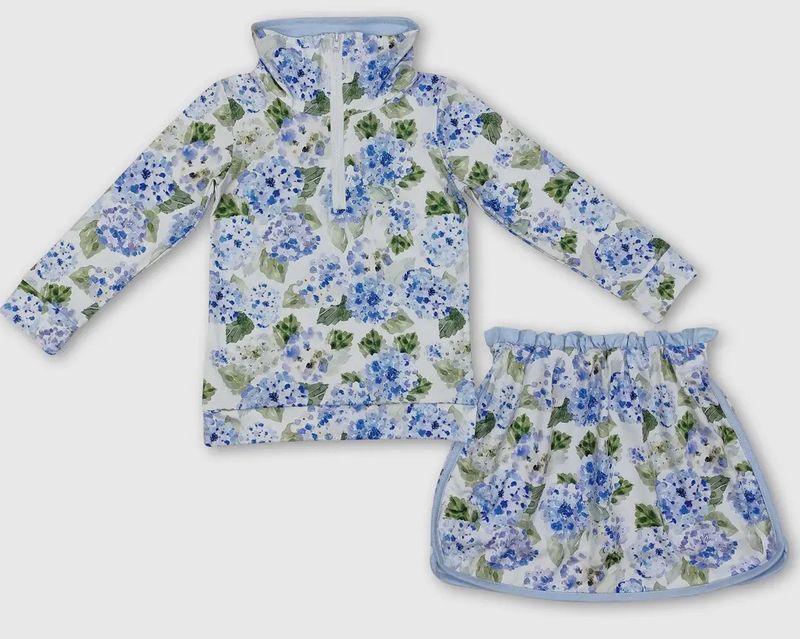 Blue Floral Athletic Skort Set