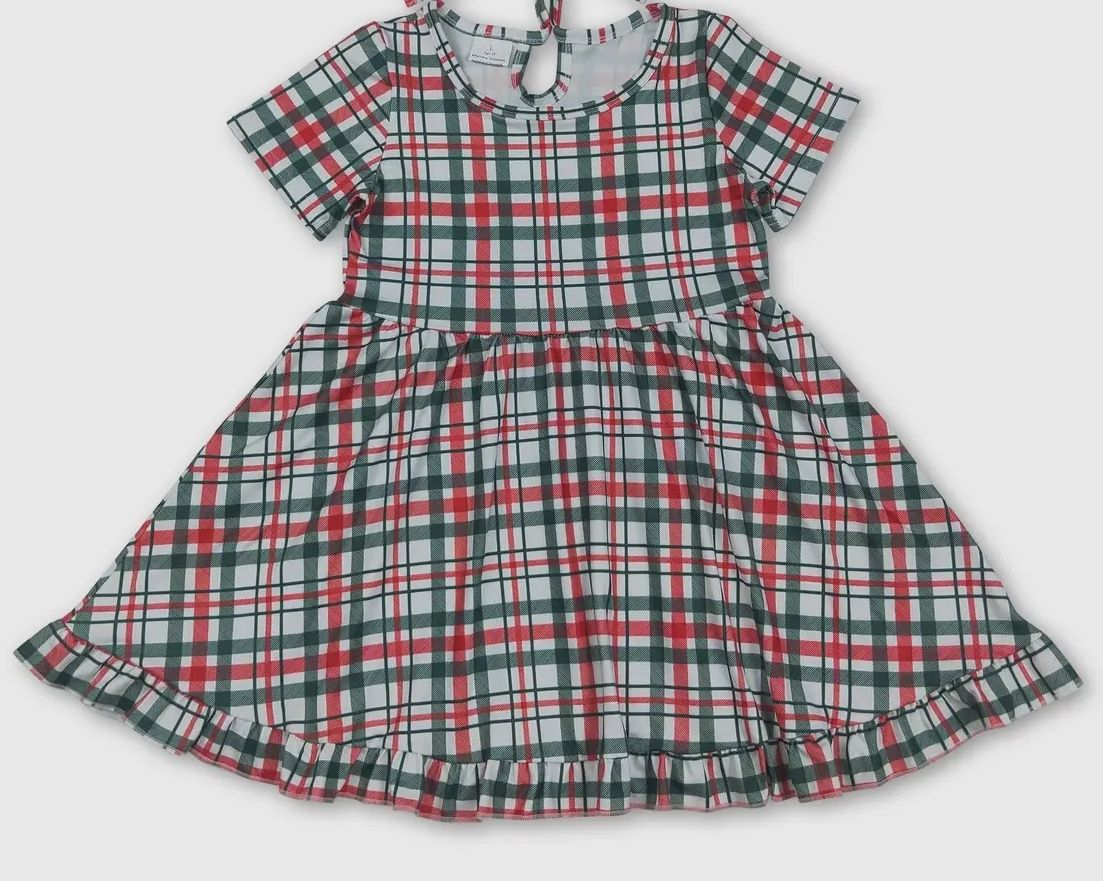Christmas Plaid Twirl Dress