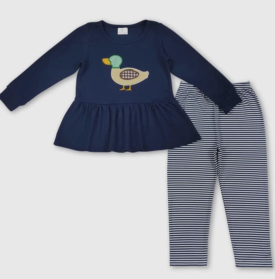 Girls Navy Duck Legging Set