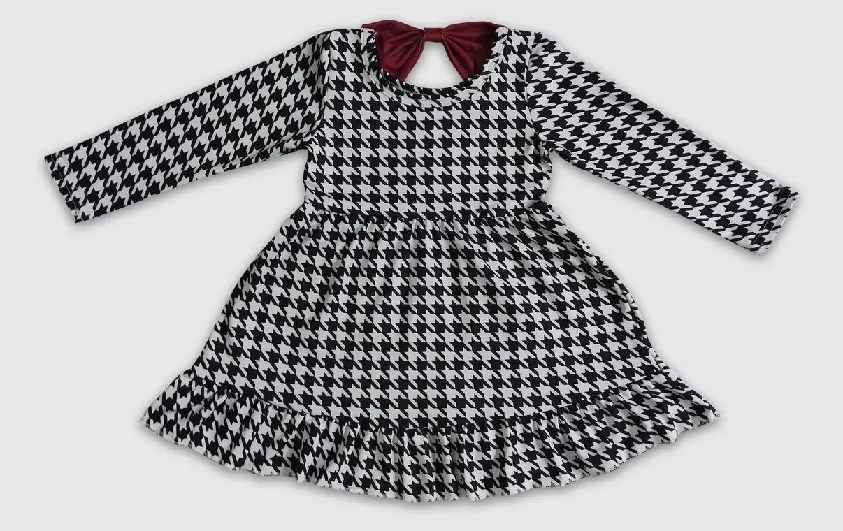 Houndstooth Ruffle Dress
