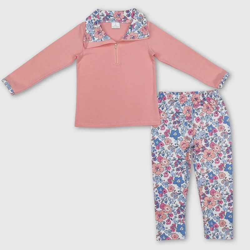 Pink Mini Floral Legging Set