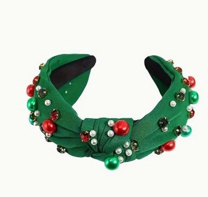 Green Jeweled Christmas Headband