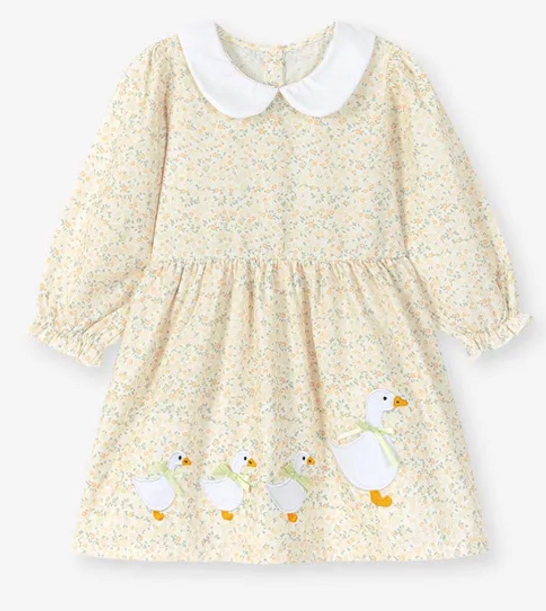 LS Yellow Gingham Goose Dress
