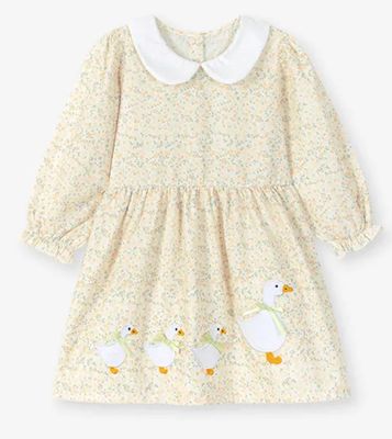 LS Yellow Gingham Goose Dress