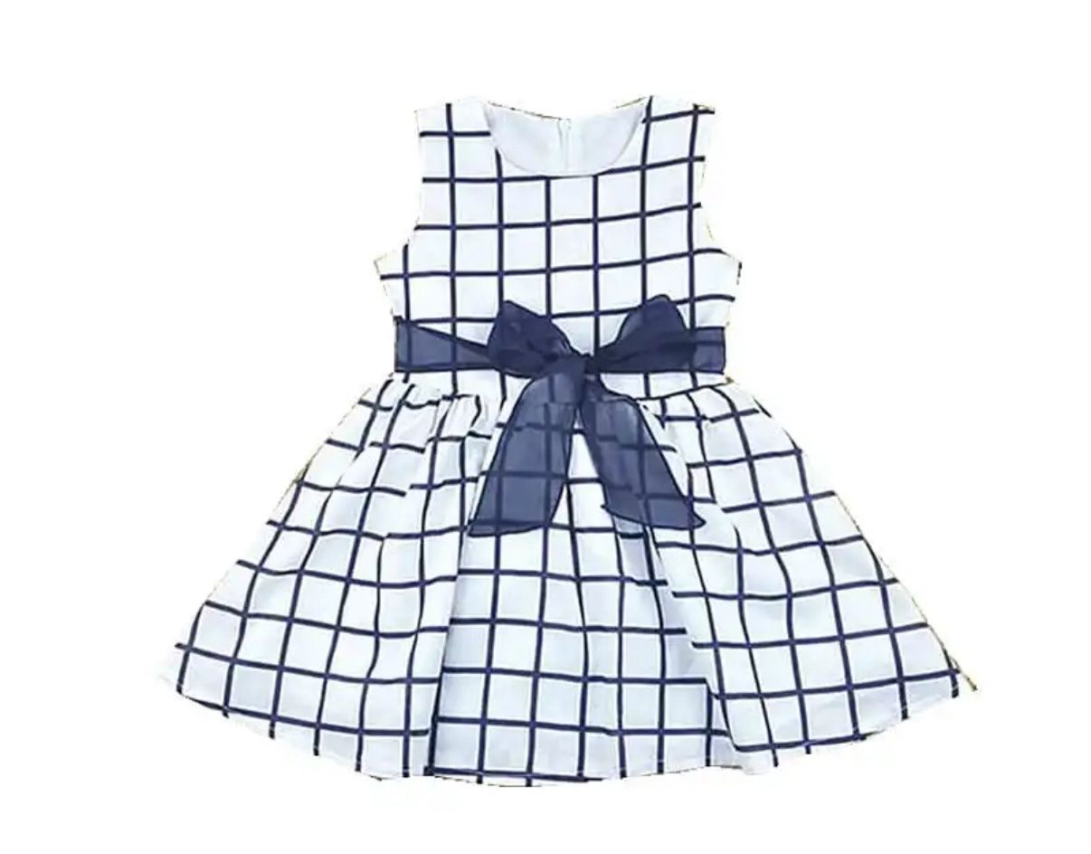 Navy Window Pane Dress