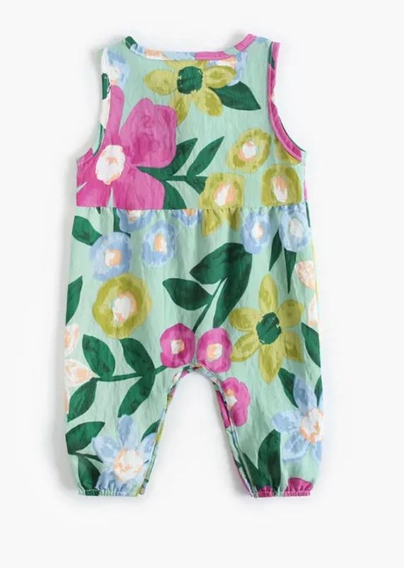 Sleeveless Teal Floral Romper