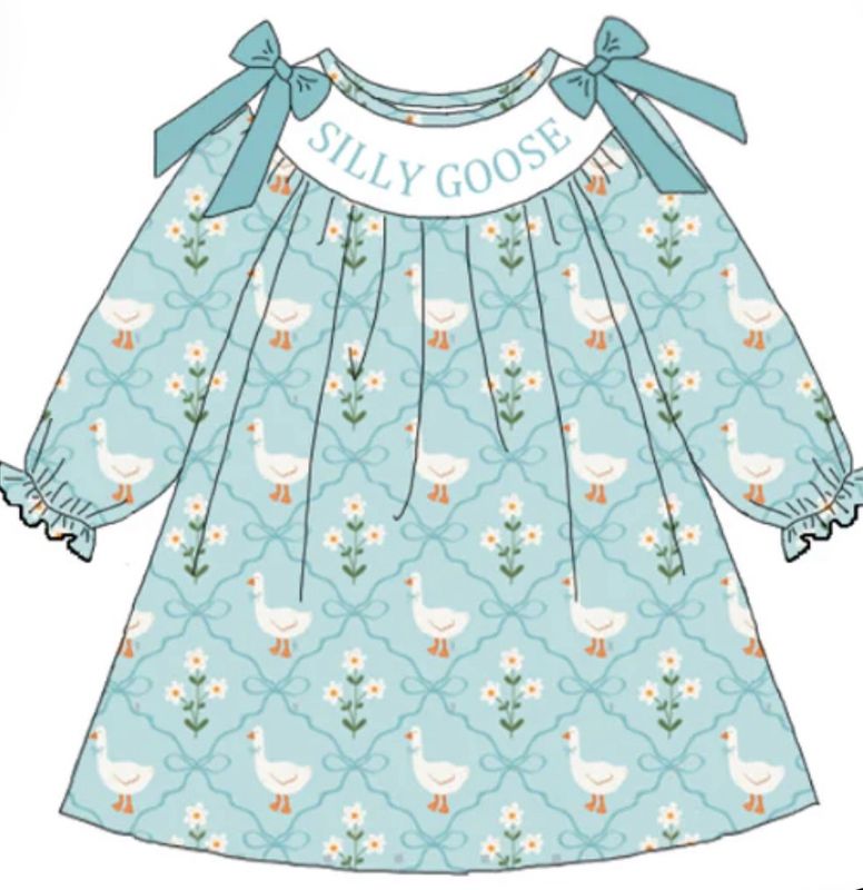 Smocked Silly Goose Dress