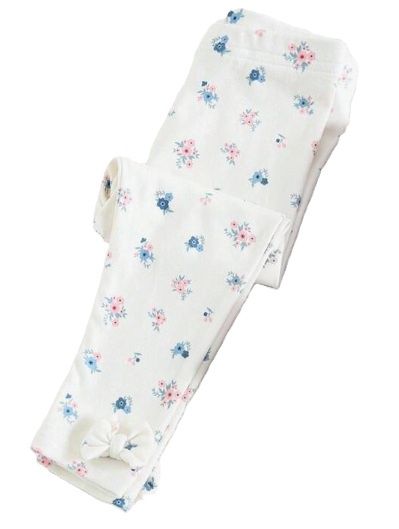 Cream Floral Bow Legging