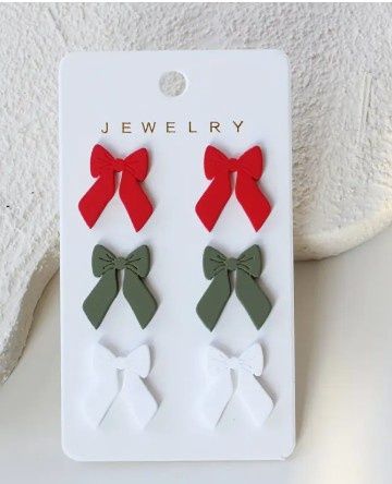 Christmas Bow Trio Earring