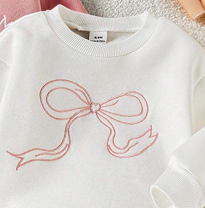 Embroidered Bow Sweatshirt