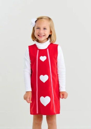 Annie Apron Dress- Richmond Red White Hearts