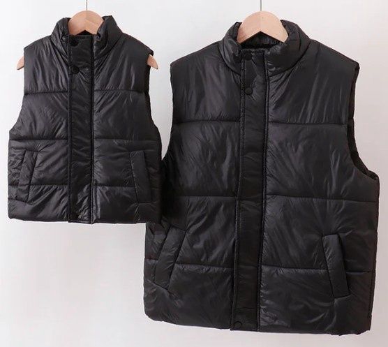 Mommy &amp; Me Black Puffer Vest- Mom