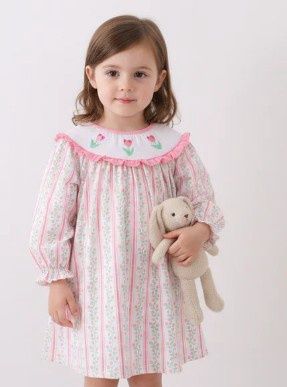 Smocked Mommy &amp; Me Tulip Dress- Girls