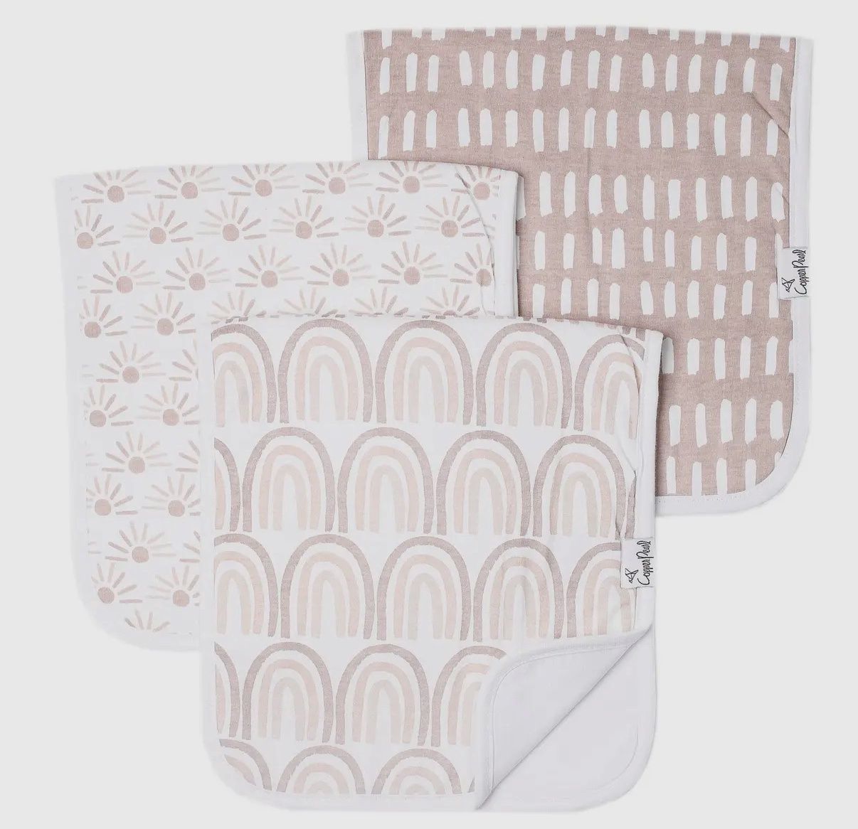 Copper Pearl Burp Cloths- Bliss