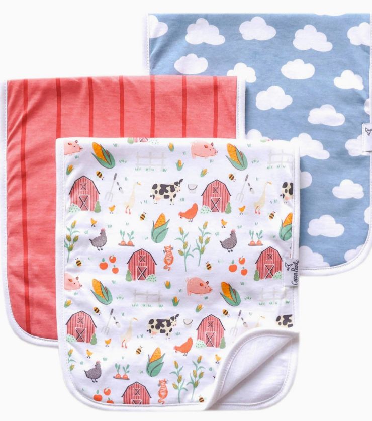 Copper Pearl Burp Cloths- Farmstead