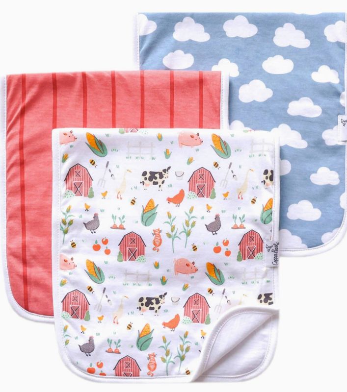 Copper Pearl Burp Cloths- Farmstead