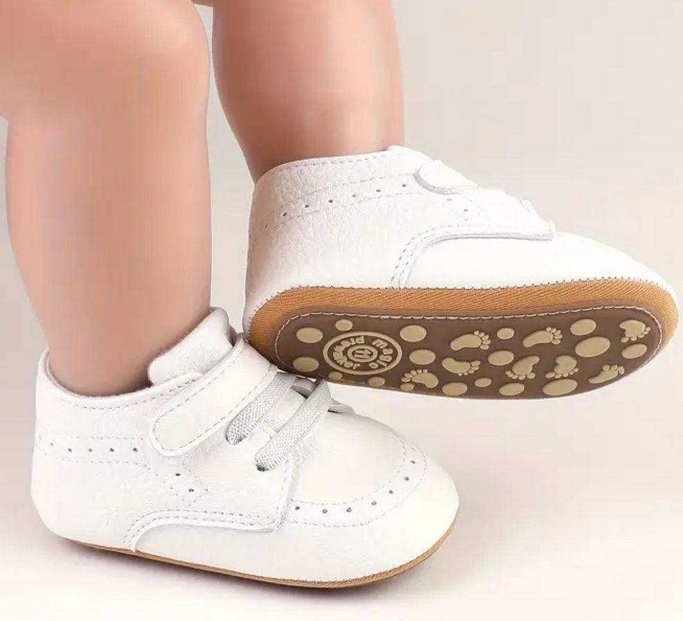 White Leather Baby Shoes