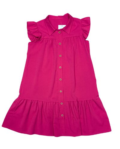 Fuchsia Pink Collard Dress