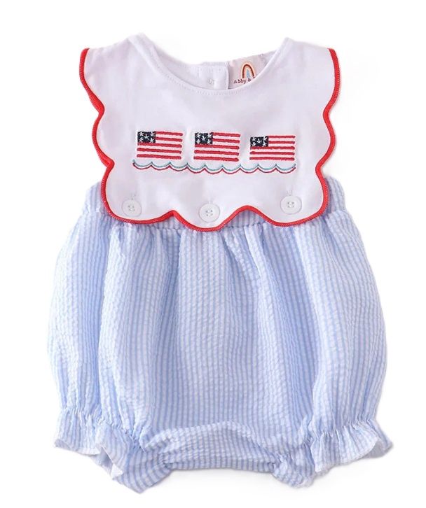 Seersucker Scallop Flag Bubble, Size: 3M