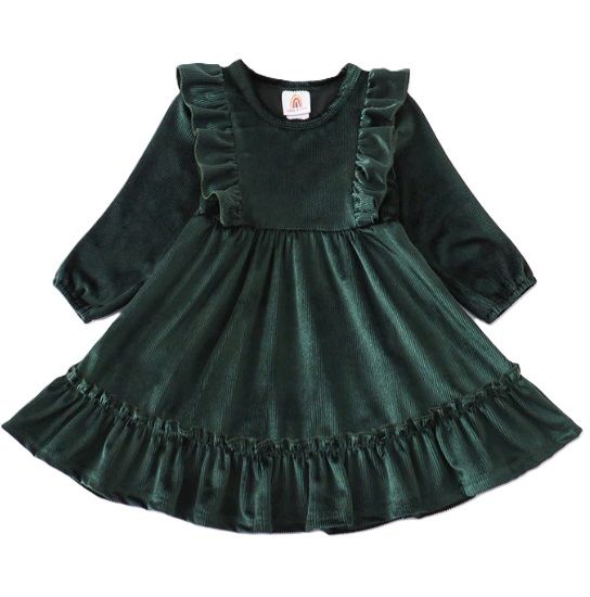 Forest Green Velvet Dress, Size: 4