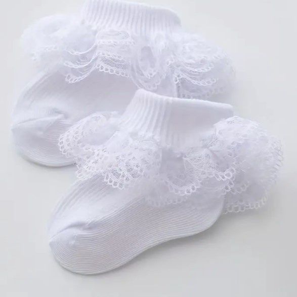 White Lace Crew Sock