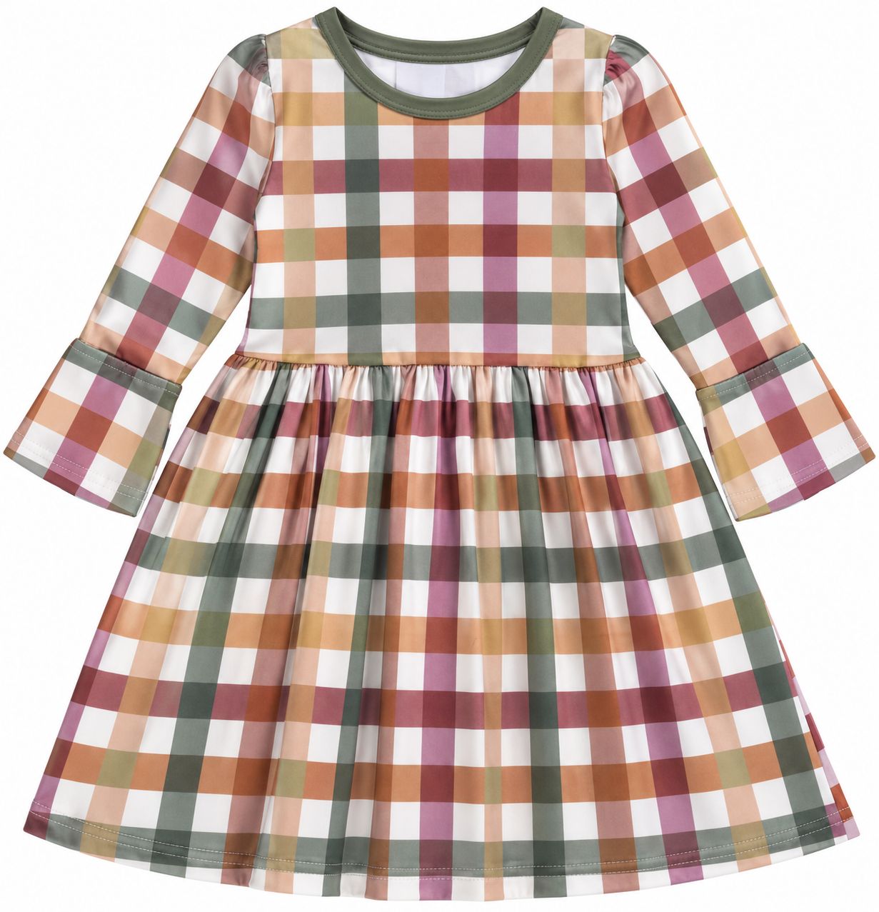Fall Plaid LS Dress