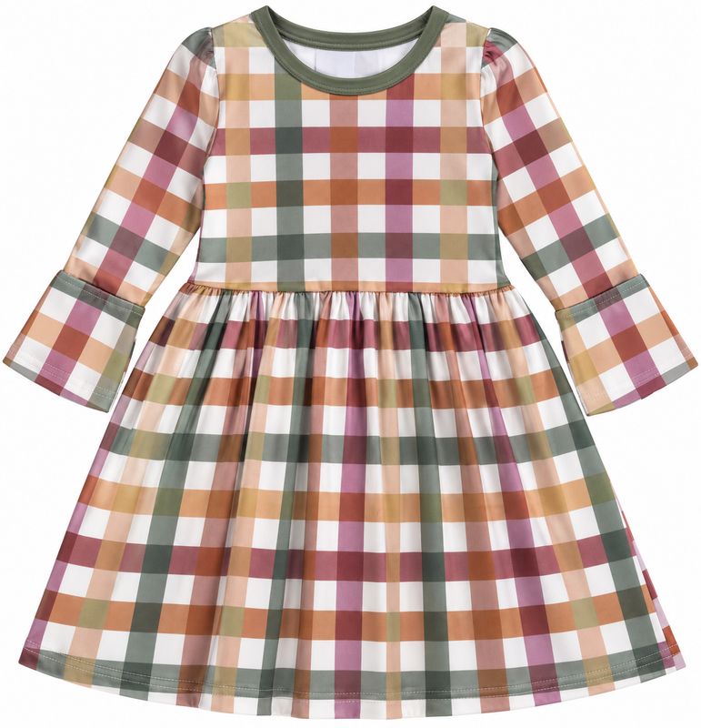 Fall Plaid LS Dress