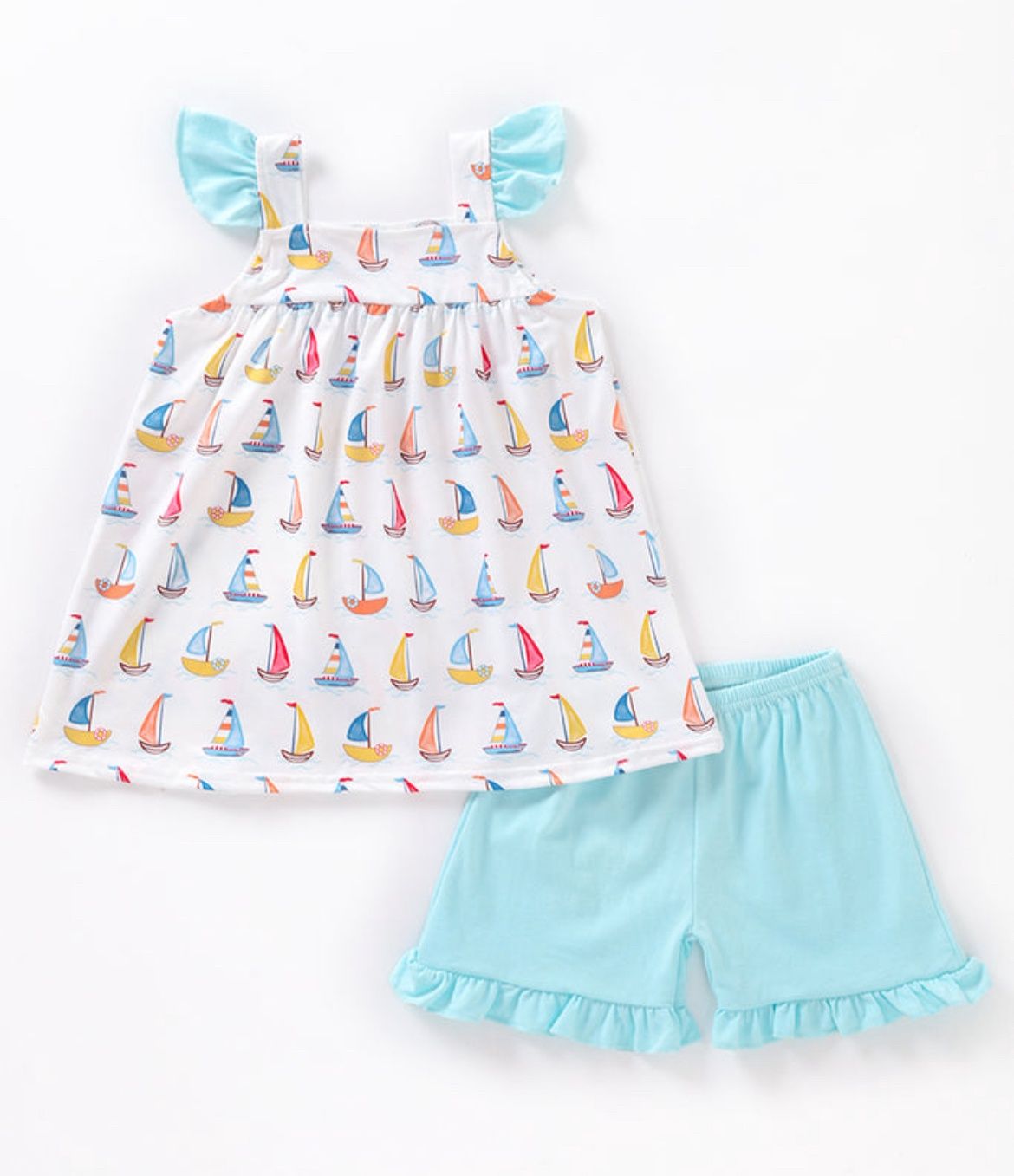 Sailboat Ruffle Set, Size: 18M