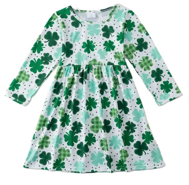 Four Leaf Clover LS Dress, Size: 2T