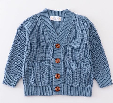 Lt Blue Pocket Cardigan, Size: 2T