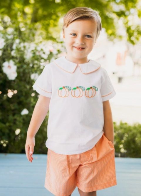 Embd Pumpkin Woven Set, Size: 2T