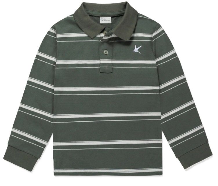 Green Stripe Rugby Polo, Size: 3T