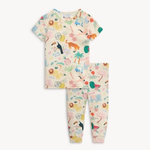 Wanderlust Wildlife Bamboo Short Sleeve Set, Colour: WANDW, Season: S25, Size: 5Y