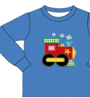 LS Blue App Train T Shirt, Size: 2T