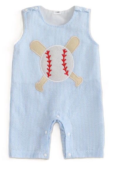 Seersucker Baseball John John, Size: 0/3M