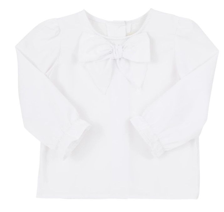 Beatrice Bow Blouse- Worth Ave White