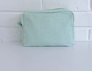 Big Seersucker Bag w/monogram, Colour: Green