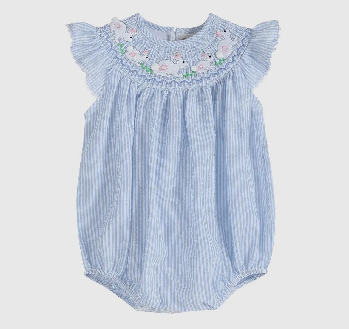 Smocked Bunny Romper, Size: 3/6M