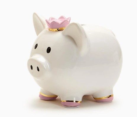 Piggy Bank with Crown, COLOR: Pink