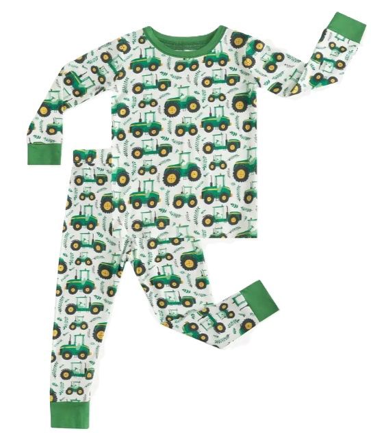 Green Tractor Bamboo Set, Size: 2T