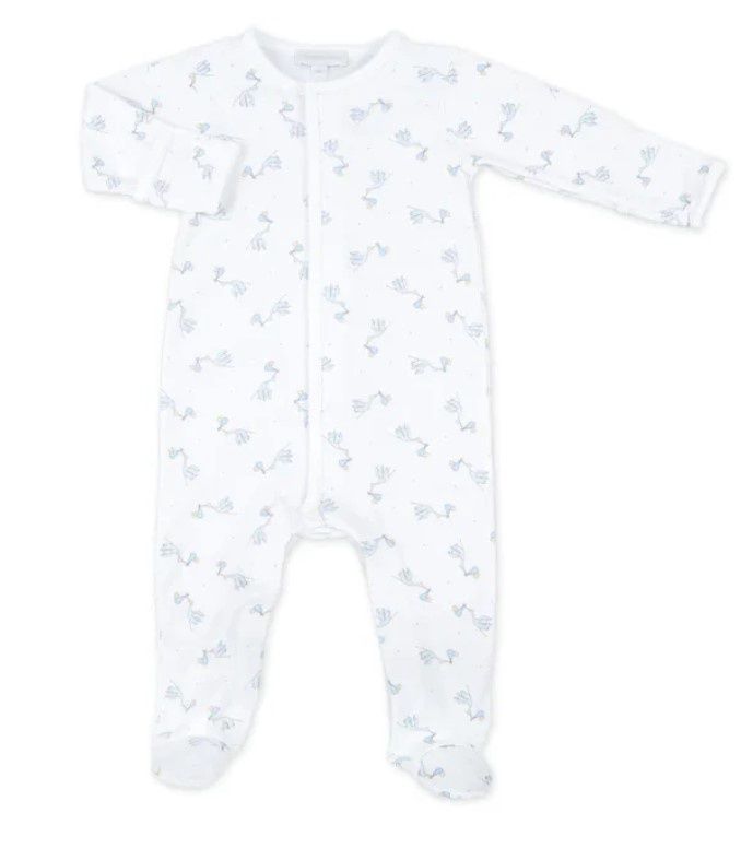 Blue Worth the Wait Button Footie, Size: Newborn