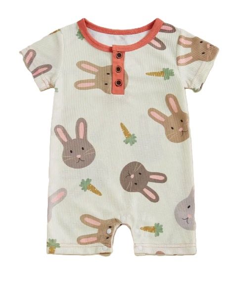 Neutral Bunny Romper, Size: 3/6M
