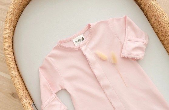 Pink Pima Cotton Footie, Size: NB