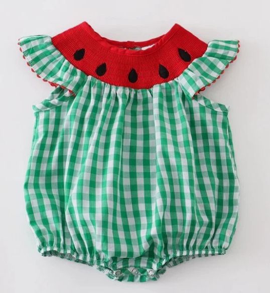 Watermelon Smocked Bubble