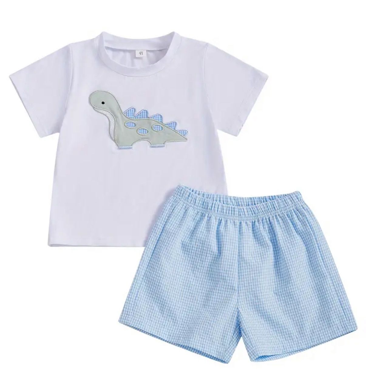 Dino appliqué Set, Size: 2T