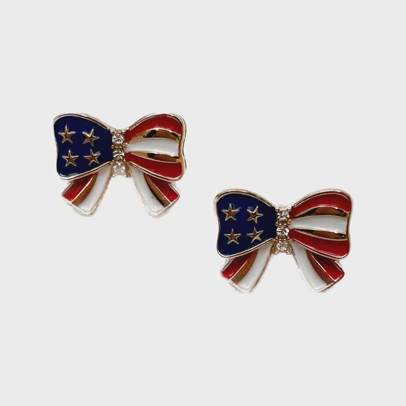 Mini Flag Bow Earrings