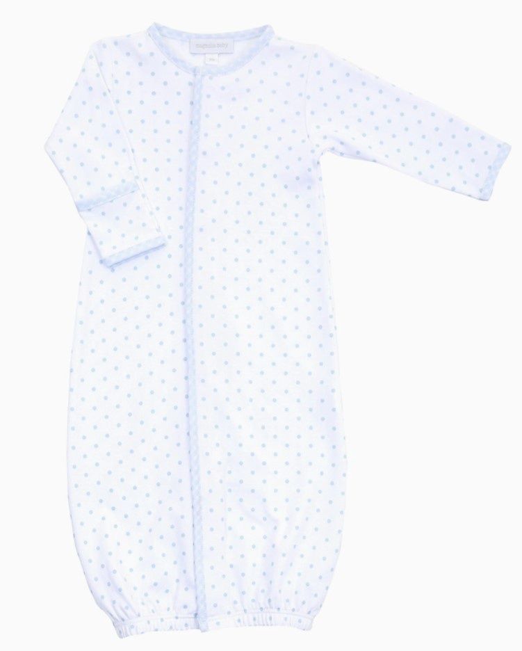 Blue Gingham Dot Converter Gown, Size: Preemie