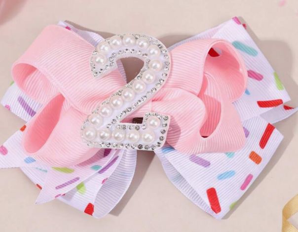 Sprinkle Birthday Hair Bow