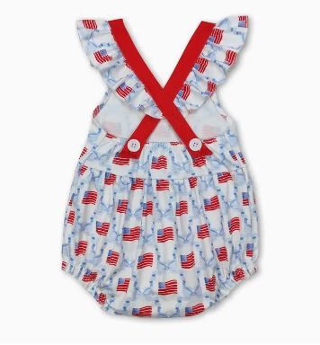 Flutter Sleeve Bow &amp; Flag Sunsuit