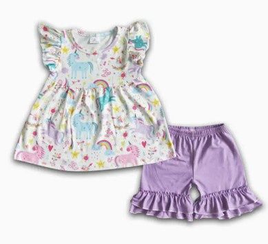 Flutter Sleeves Unicorn Outfit, Size: 12/18M
